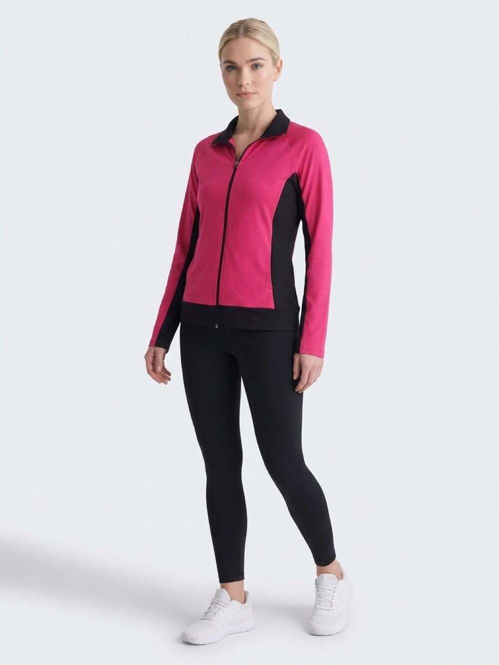 Hannah Full Zip Athletic Jacket Size M Raspberry Jam Black